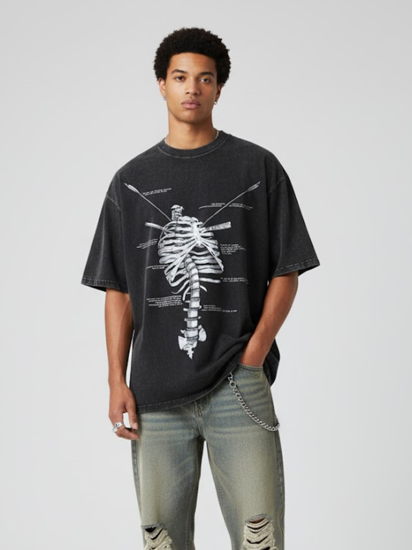 ABSTRACT BONES OVERSIZED T-SHIRT