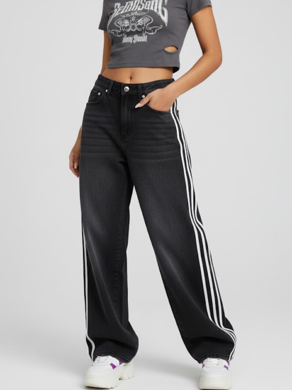 TRIPLE STRIPE BAGGY JEANS
