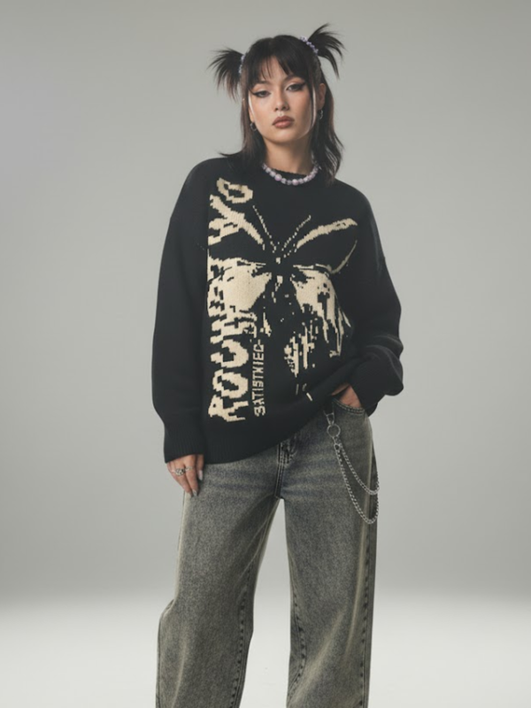 BUTTERFLY PATTERNED SWEATER