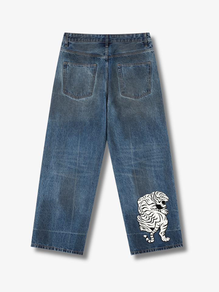 TIGER PRINT BAGGY JEANS – Urban Contrive