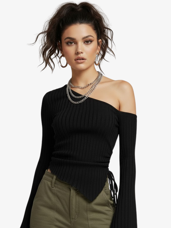 OFF NECK LONG SLEEVE TOP