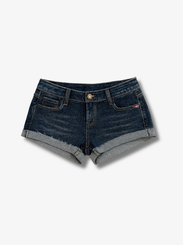 DARK WASH DENIM SHORT SHORTS