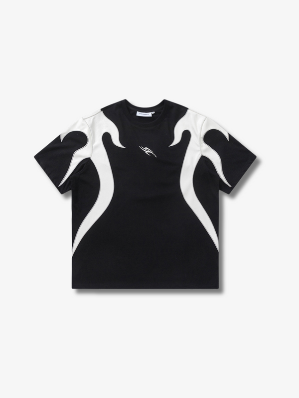 FLAME STITCHED COTTON T-SHIRT