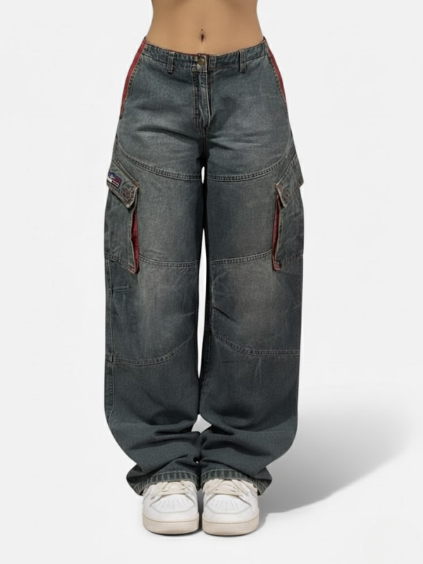 MULTI-POCKET LOW WAIST JEANS