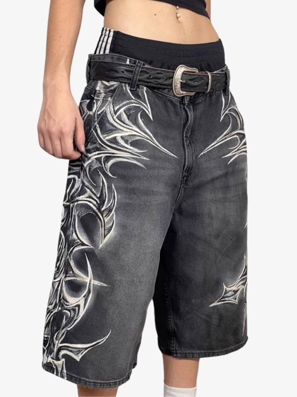 GOTHIC GRAFFITI JORTS