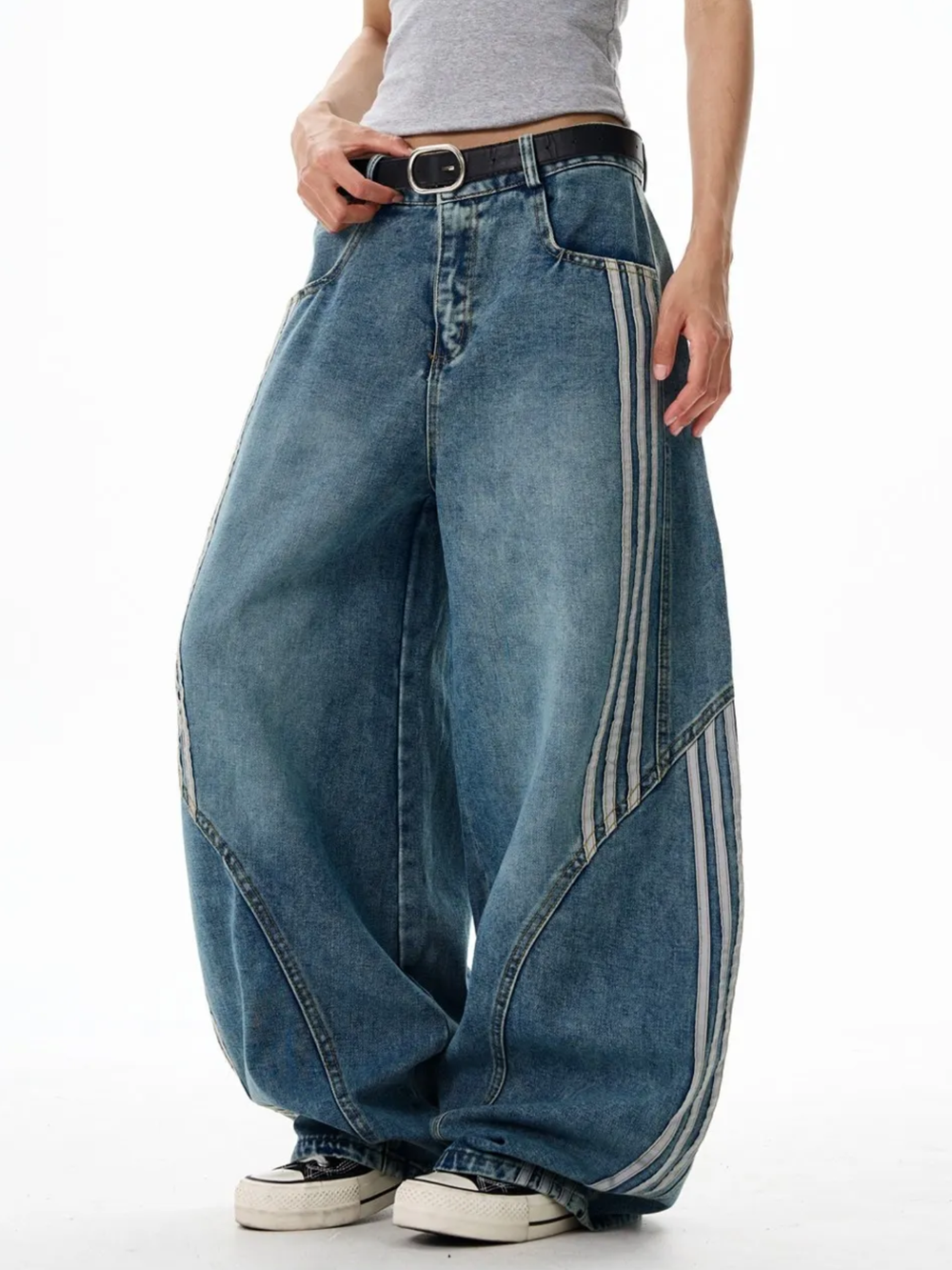 OVERSIZED STRIPED BAGGY JEANS – Urban Contrive
