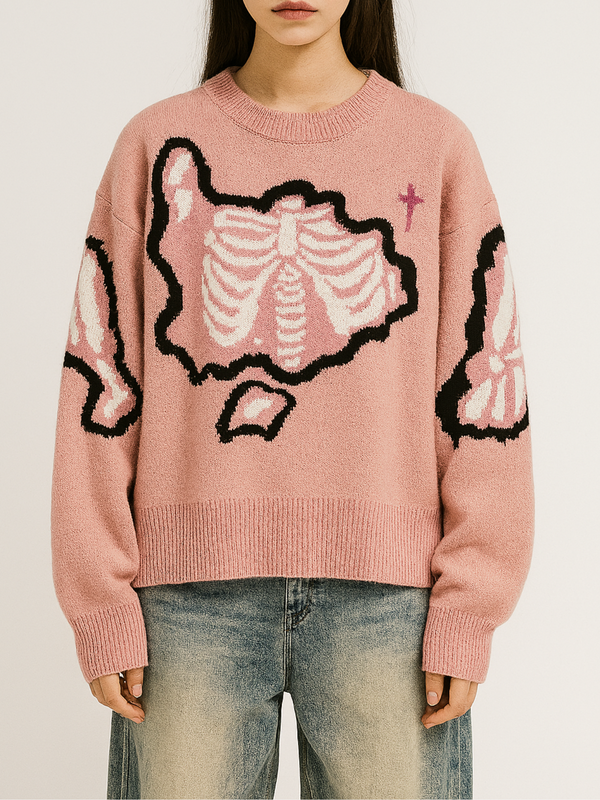 SKELETON JACQUARD PULLOVER