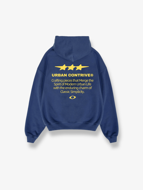 NAVY TRIPLE STAR HOODIE