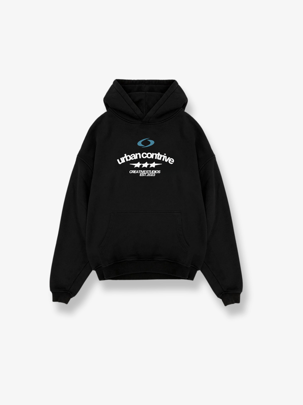 BLACK CONTRIVE STAR HOODIE