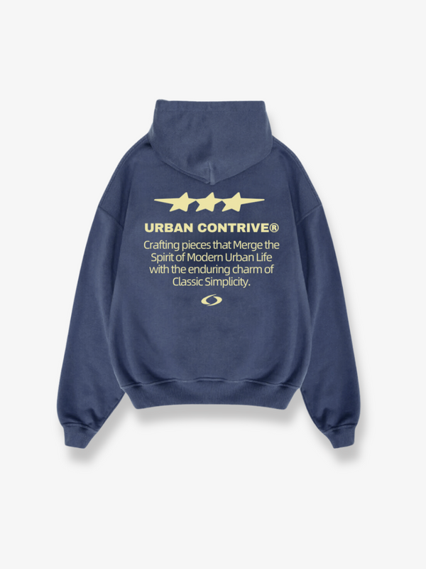 NAVY TRIPLE STAR HOODIE