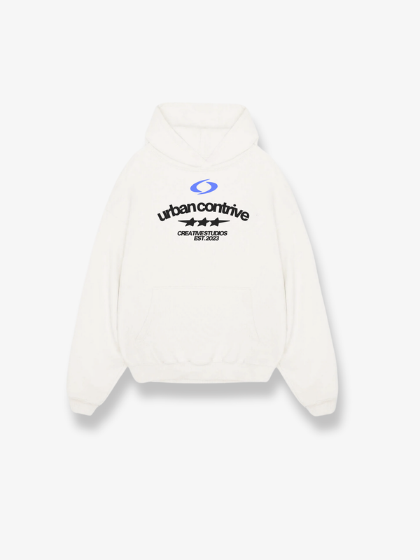 WHITE CONTRIVE STAR HOODIE