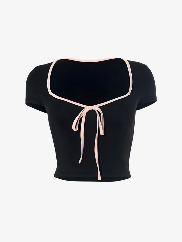 WOMEN'S TIGHT RIBBONED CROP TOP