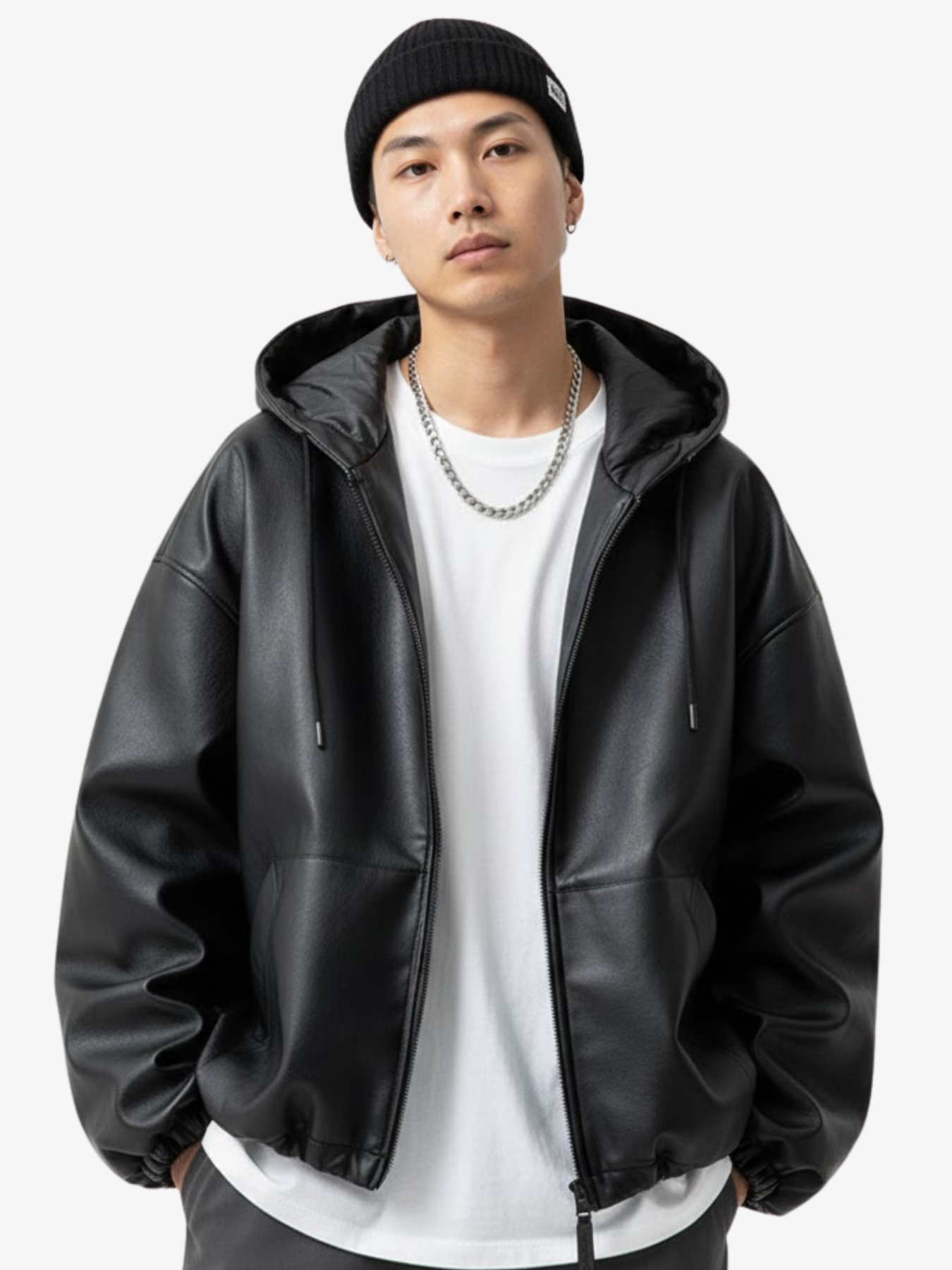 LEATHER HOODED JACKET – Urban Contrive