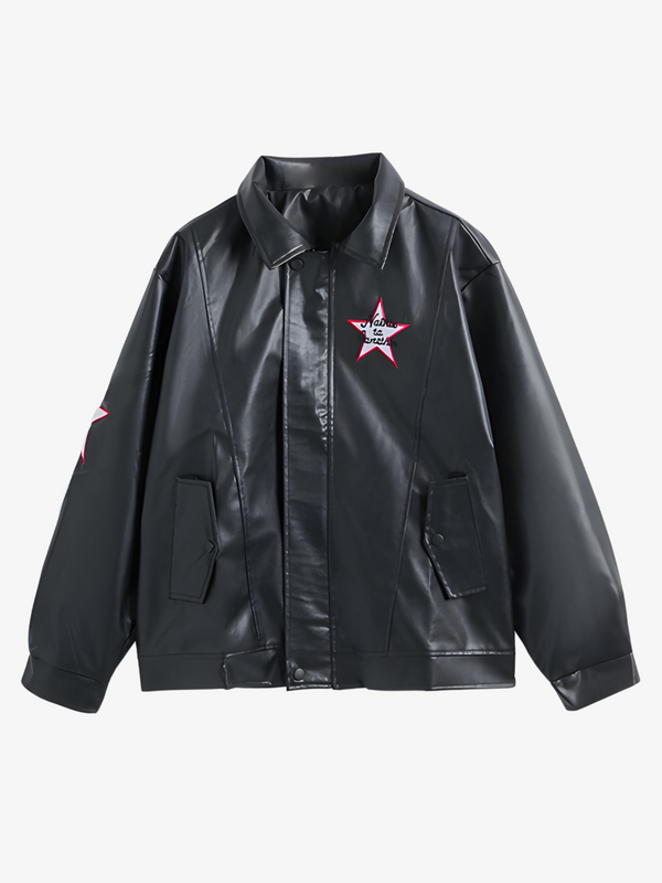 UC Embroidered Leather Jacket