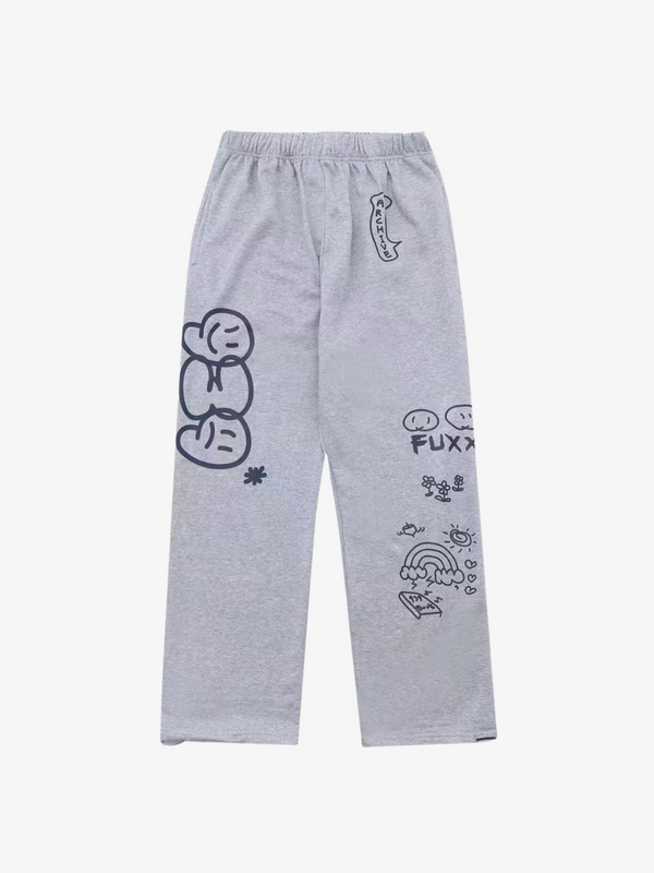 UC Cartoon Letter Sweat Pants