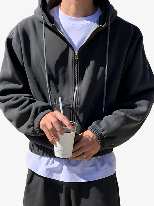 MEN'S CASUAL ZIP-UP HOODIE