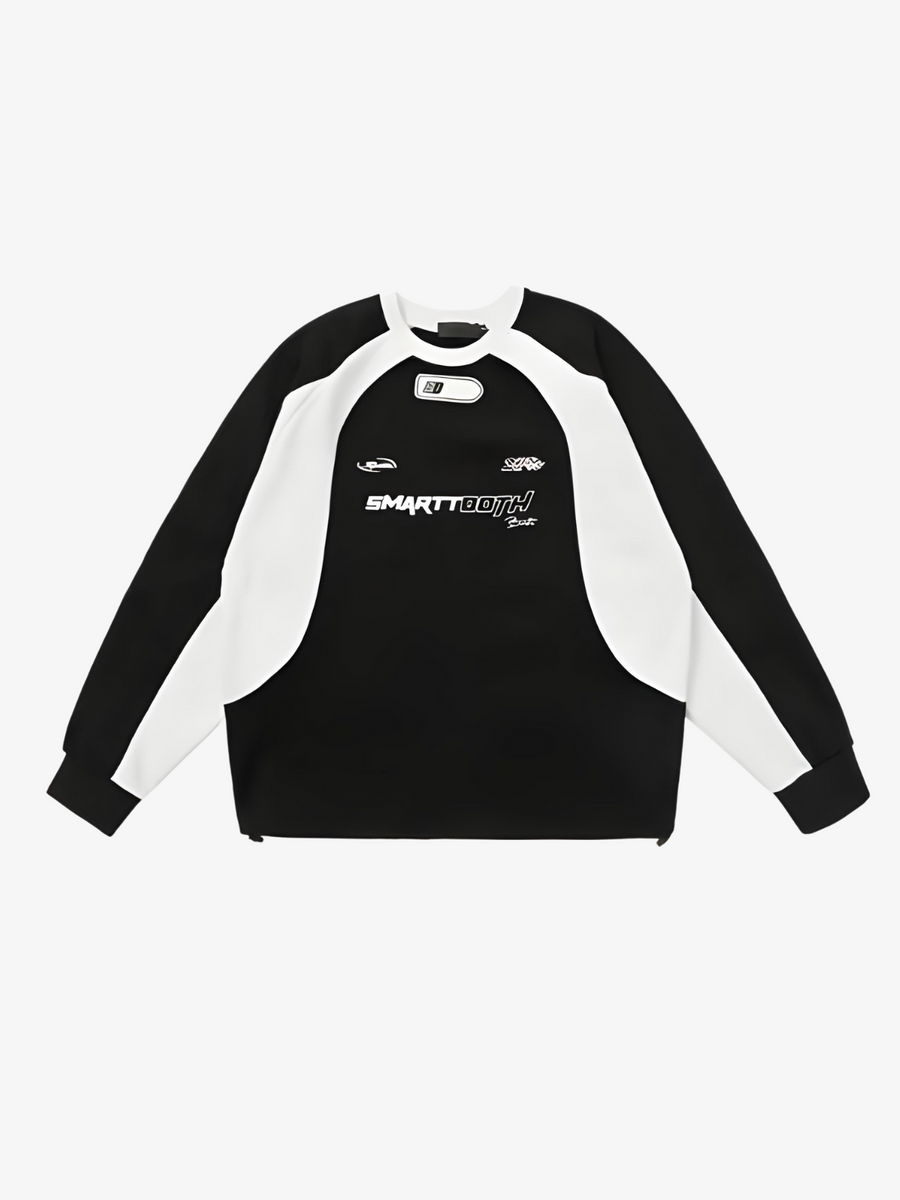 WAVE LINE PATCHWORK SWEATER