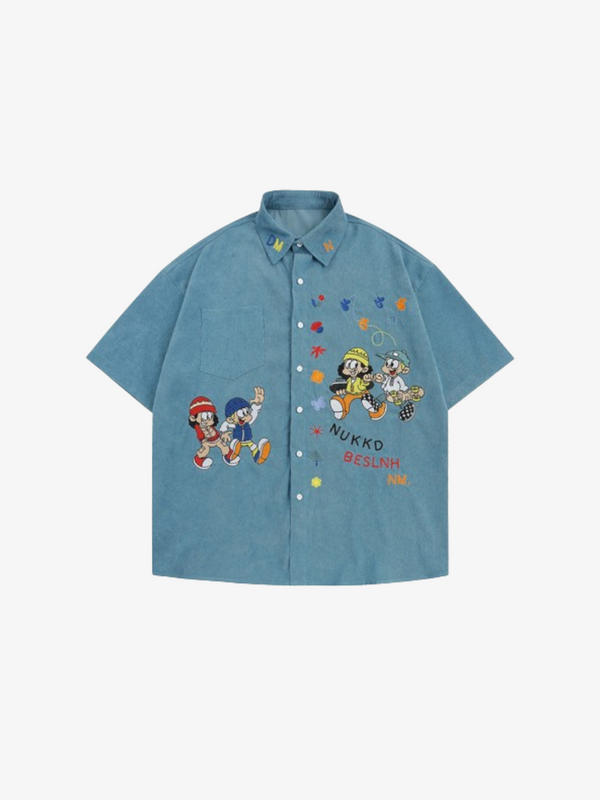 UC Cartoon Corduroy Buttoned T-Shirt