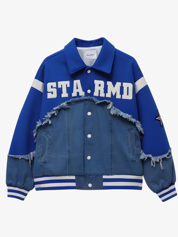 UC Denim Patchwork Baseball Jacket