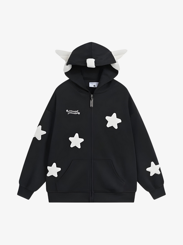 UC Velvet Star Zip-Up Hoodie