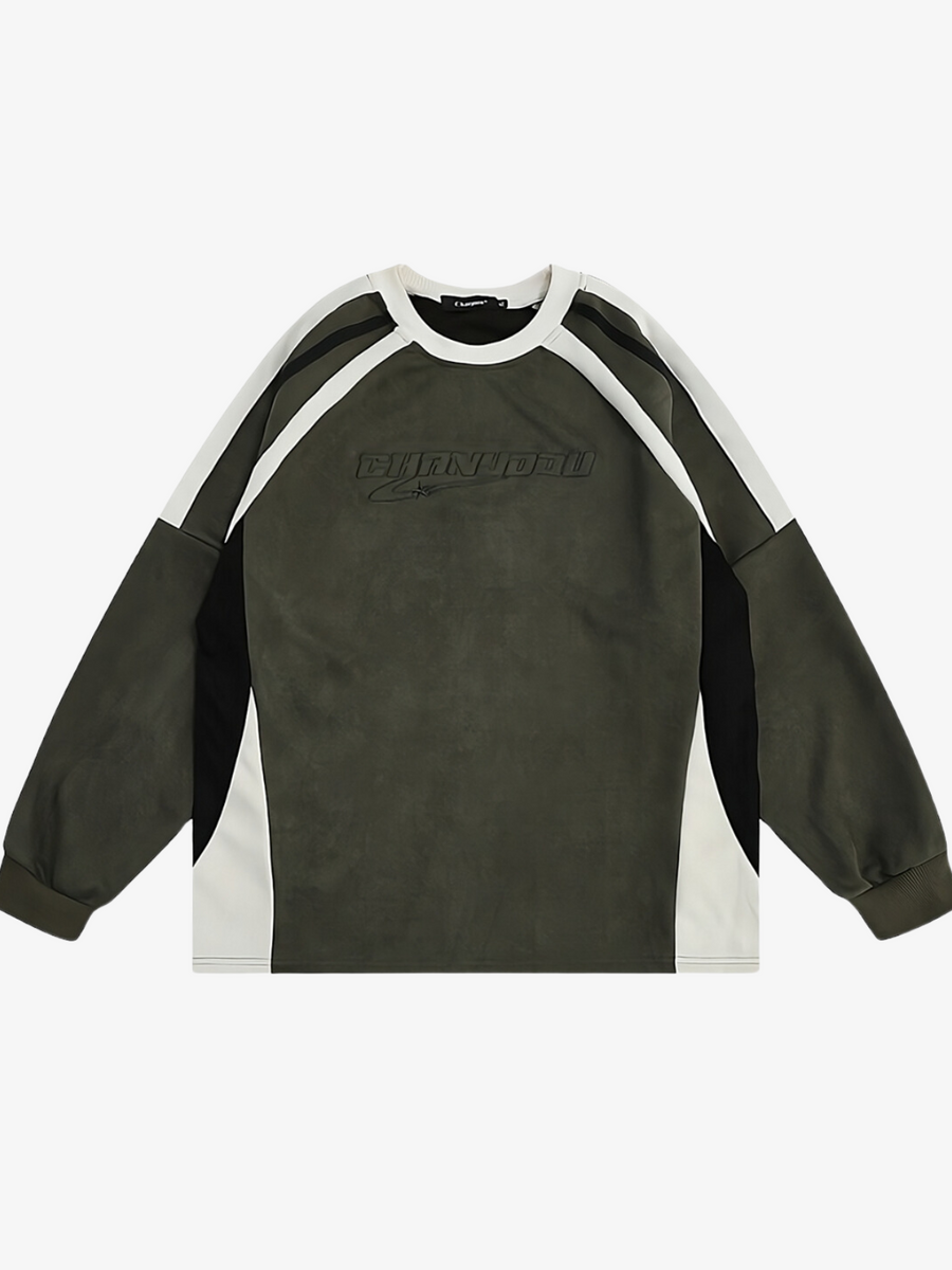 STITCHING CONTRAST SWEATER